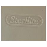 Two Kubota L5030 Toy Tractors with Disney Plush Toys & Wooden Blocks in Sterilite Tote