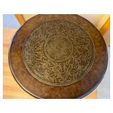 Round Black Iron Table - 26 in Diameter - Ornate Scrollwork & Studded Rim