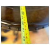 Round Black Iron Table - 26 in Diameter - Ornate Scrollwork & Studded Rim