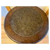 Round Black Iron Table - 26 in Diameter - Ornate Scrollwork & Studded Rim