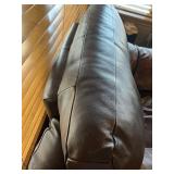 Brown Leather Armchair - 35 in H x 49 in W x 39 in D