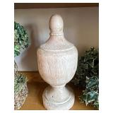 3-Piece Decorative Topiary Set - Woven Basket Plant, Ivory Urn & Faux Ivy