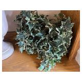 3-Piece Decorative Topiary Set - Woven Basket Plant, Ivory Urn & Faux Ivy