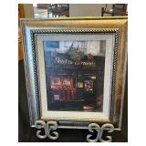 Marshalls HomeGoods 3-Piece Decor Lot: Framed Hotel de Beaune Print & Ceramic Vase & Elephant Figurine