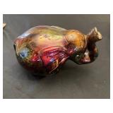 Marshalls HomeGoods 3-Piece Decor Lot: Framed Hotel de Beaune Print & Ceramic Vase & Elephant Figurine