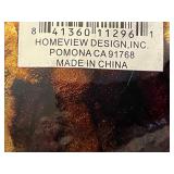 Marshalls HomeGoods 3-Piece Decor Lot: Framed Hotel de Beaune Print & Ceramic Vase & Elephant Figurine