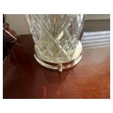 Kincaid Heritage Cherry Wood Nightstand with Brass Hardware & Crystal Lamp - 4-Drawer Bedroom Furniture