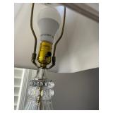 Kincaid Heritage Cherry Wood Nightstand with Brass Hardware & Crystal Lamp - 4-Drawer Bedroom Furniture