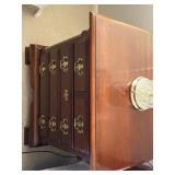 Kincaid Heritage Cherry Wood Nightstand with Brass Hardware & Crystal Lamp - 4-Drawer Bedroom Furniture