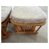 Dutailier Glider Chair with Ottoman - Floral Beige Upholstery