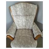 Dutailier Glider Chair with Ottoman - Floral Beige Upholstery