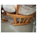 Dutailier Glider Chair with Ottoman - Floral Beige Upholstery