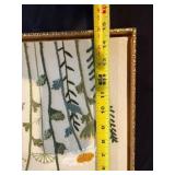 BP Home Framed Floral Embroidery Artwork & Beaded Crystal Candle Holder