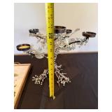 BP Home Framed Floral Embroidery Artwork & Beaded Crystal Candle Holder