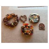 Autumn Wreaths - Sunflower Harvest, Fall Leaves, Welcome Home Sign
