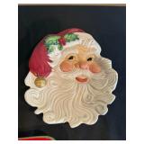 Christmas Decor Lot - Snowman Candle, Glitter Snowman, Snowman Jar, Santa Plate, Tray