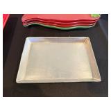 Chip & Dip Set with Leaf-Shaped Plates, Green Platter, Red Leaf Plates, & Tray