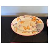 Home Italian Ceramic Dinnerware Set - Leaf & Fruit Pattern, Microwave & Dishwasher Safe