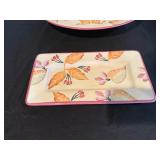 Home Italian Ceramic Dinnerware Set - Leaf & Fruit Pattern, Microwave & Dishwasher Safe