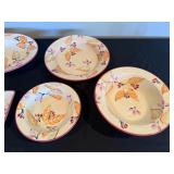 Home Italian Ceramic Dinnerware Set - Leaf & Fruit Pattern, Microwave & Dishwasher Safe