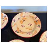 Home Italian Ceramic Dinnerware Set - Leaf & Fruit Pattern, Microwave & Dishwasher Safe