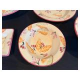 Home Italian Ceramic Dinnerware Set - Leaf & Fruit Pattern, Microwave & Dishwasher Safe