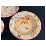 Home Italian Ceramic Dinnerware Set - Leaf & Fruit Pattern, Microwave & Dishwasher Safe