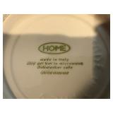 Home Italian Ceramic Dinnerware Set - Leaf & Fruit Pattern, Microwave & Dishwasher Safe