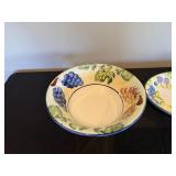 Ceramic Fruit Bowls - Set of 3, Grape & Citrus Motif - 1 Bizzirri Made in Italy