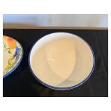 Ceramic Fruit Bowls - Set of 3, Grape & Citrus Motif - 1 Bizzirri Made in Italy