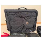 Black Travel Luggage Set - 2 Rolling Suitcases, Garment Bag, Carry-On