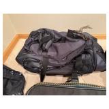 Black Travel Luggage Set - 2 Rolling Suitcases, Garment Bag, Carry-On