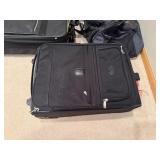 Black Travel Luggage Set - 2 Rolling Suitcases, Garment Bag, Carry-On