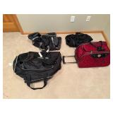 Reebok Duffel Bag & Red Heart Pattern Rolling Suitcase Travel Set (2-Piece)