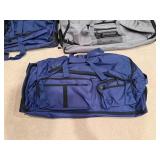 Blue & Gray Duffel Bags (Lot of 3) - Travel Gear with Multiple Pockets
