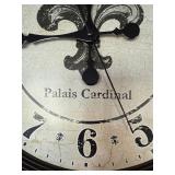 Palais Cardinal Wall Clock with Fleur-de-lis Dial - Vintage Round Brown Copper Frame