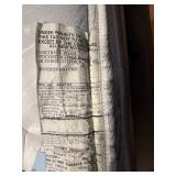 Queen Bed with Simmons Innerspring Mattress - Pine Wood Frame, Blue Floral Quilt