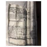 Queen Bed with Simmons Innerspring Mattress - Pine Wood Frame, Blue Floral Quilt