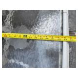 Round Glass-Top Outdoor Patio Table Set with Umbrella - 6 Woven Sling Chairs, White