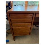 HON Oak Wood Office Desk - 6-Drawer Double Pedestal with Center Kneehole