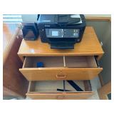 Wood 2-Drawer File Cabinet with Lock - Oak Finish - contents NOT inc