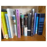 Globe on Stand with Assorted Books & DVDs - Wooden Shelf Display