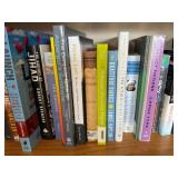 Globe on Stand with Assorted Books & DVDs - Wooden Shelf Display