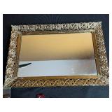 Faux Pearl Necklace, Gold-Tone Jewelry, Red Coral Necklace & Ornate Dresser Mirror Tray