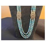 Necklace Collection - Multi-Strand Turquoise Beads with Filigree Pendants & Inc Coldwater Creek
