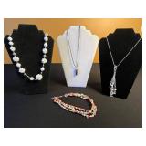 Assorted Necklace Jewelry Collection - w Pendants, Beads & Gem Stones