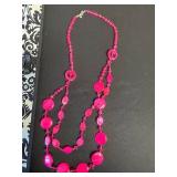 Hanging Jewelry Organizer with Clear Pockets - Includes 3 Beaded Necklaces