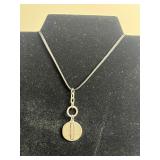 Maria Rivolta Round Coin Like Pendant Necklace w Matching Bracelet & Sterling Jasper Stone Pendant