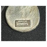 Maria Rivolta Round Coin Like Pendant Necklace w Matching Bracelet & Sterling Jasper Stone Pendant