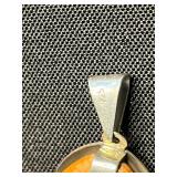 Sterling Silver Pendants - Orange Jasper Cabochon & Gold-Copper Mosaic (Lot of 2) - quarter pictured for sizing